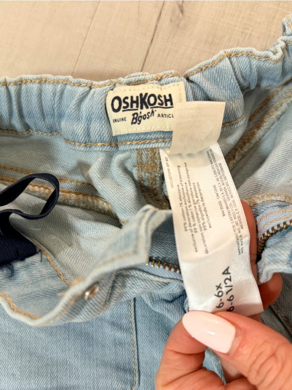 OshKosh‎ B'gosh Light Blue Denim Shorts with Waist Tie Size 6/6x